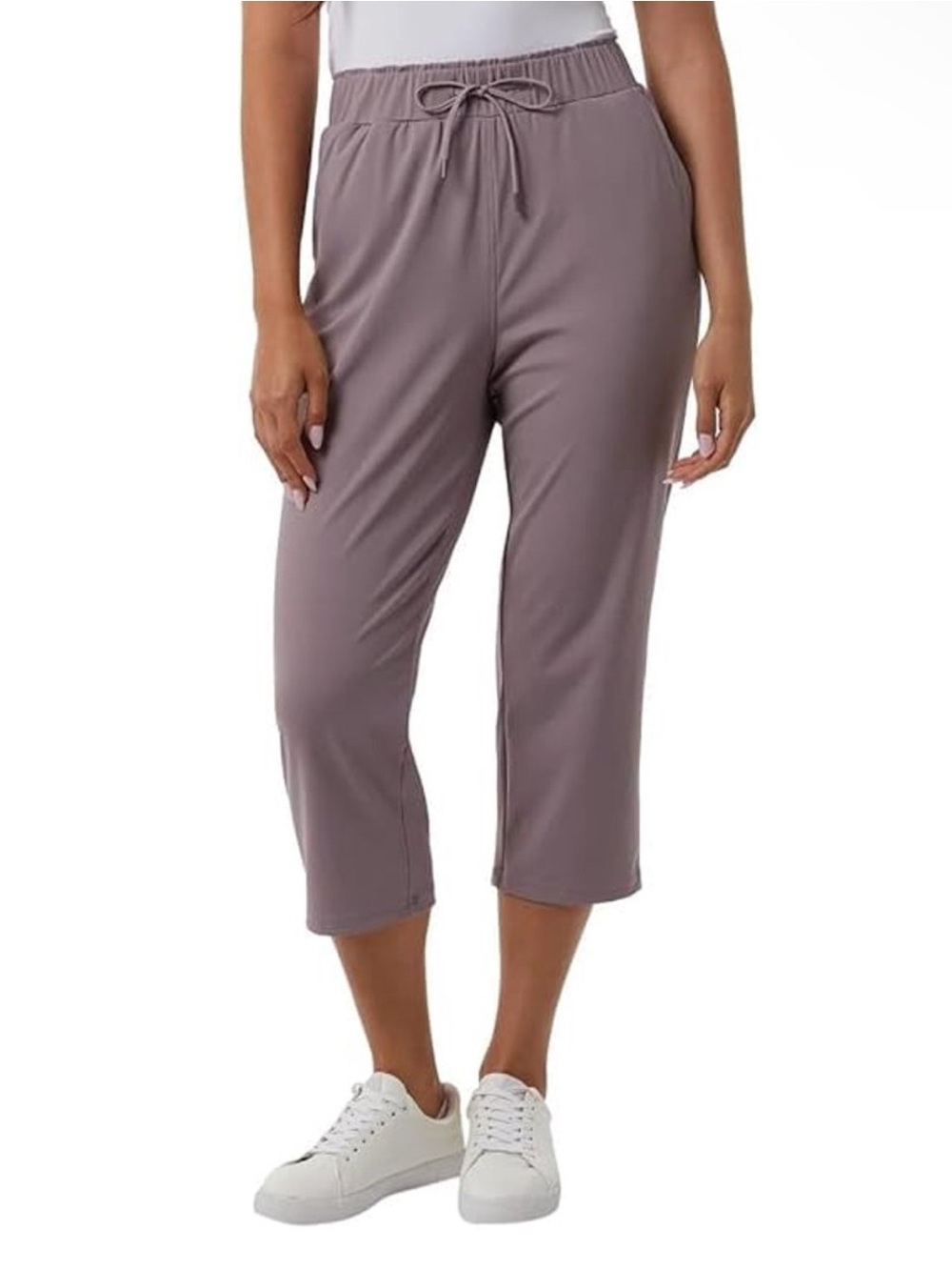 Nwt 32 Degrees Cool Pants Women Purple Capri Elastic Waist Pockets Sz XL